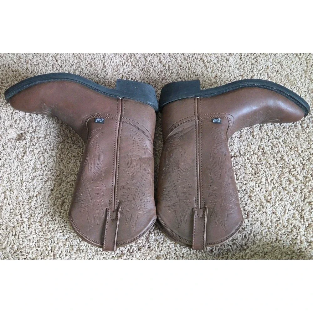 EUC Justin Basic Boots JB1100 | Men's Size 9D | Brown Leather Boots Ranch Cowboy